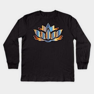 Pretty and Beautiful Rainbow Colored Lotus Flower Plant Kids Long Sleeve T-Shirt